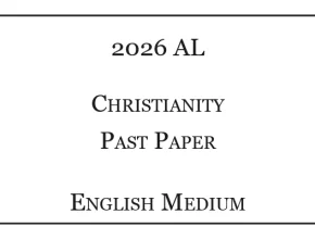 2026 A/L Christianity Past Paper English Medium