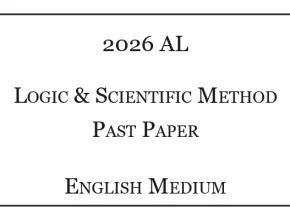 2026 A/L Logic & Scientific Method Past Paper English Medium