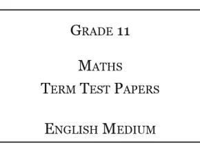 Grade 11 Maths Term Test Papers English Medium