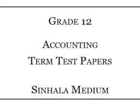 Grade 12 Accounting Term Test Papers Sinhala Medium